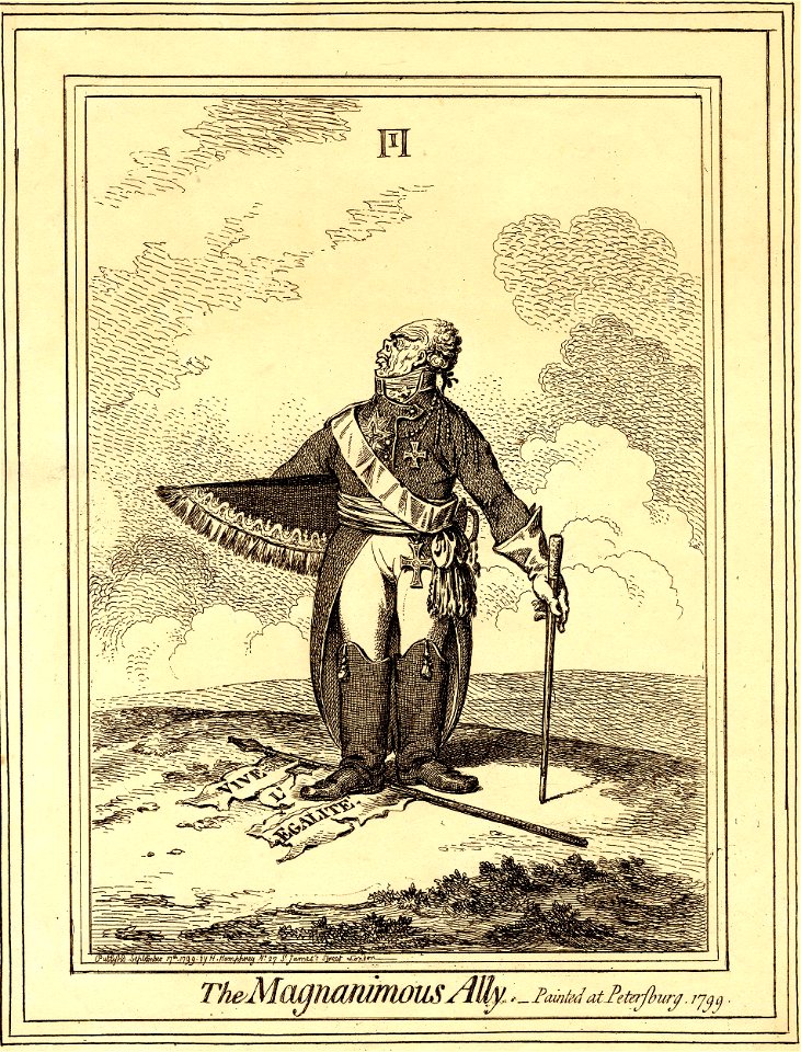 The Magnanimous Ally.-Painted at Petersbourg. 1799. (BM 1868,0808.12556)