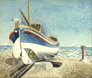 The Lifeboat - Eric Ravilious. Free illustration for personal and commercial use.