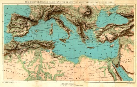 The Mediterranean Basin (and the protecting mountains of Southern Europe) - Bennet James Henry M - 1875