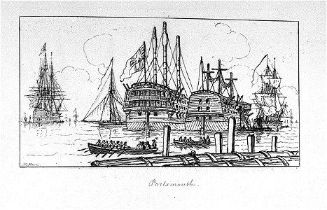 The Marine sketch book by H. Moses 1826. Portsmouth RMG PU7946