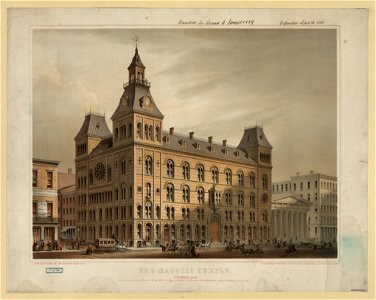 The Masonic Temple, Cincinnati, Ohio - lithographed & published by Middleton, Strobridge & Co., Cincinnati, Ohio. LCCN2006676656