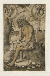 The Man of Sorrows Seated ca.1519 print by Master S., S.II 29790, Prints Department, Royal Library of Belgium