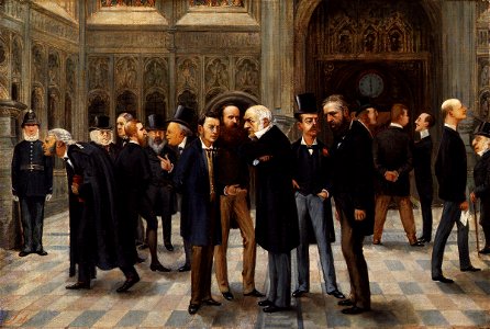 The Lobby of the House of Commons, 1886 by Liborio Prosperi ('Lib')
