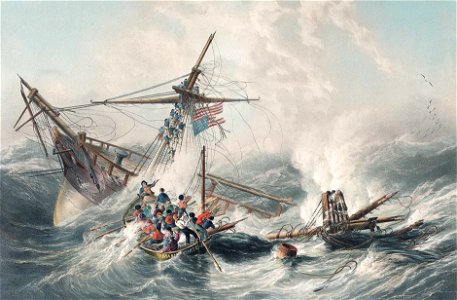 The Mary White life boat rescuing the crew of the American Ship the Northern Belle RMG PY8529 (cropped)