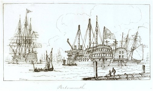 The Marine sketch book by H. Moses 1826. Portsmouth RMG PU7945