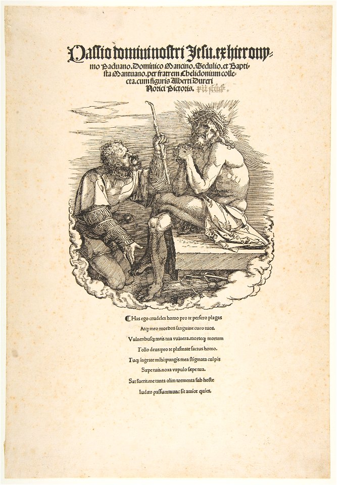 The Man of Sorrows Mocked by a Soldier, title page to The Large Passion MET DP816599