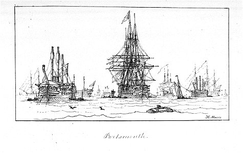 The Marine sketch book by H. Moses 1826. Portsmouth RMG PU7942