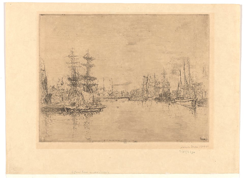 The Main Dock of Ostend, print by James Ensor, 1888, Prints Department, Royal Library of Belgium, S. II 53370