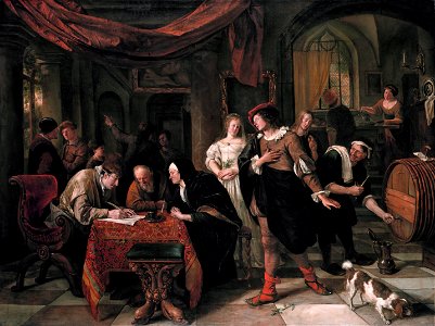 The marriage of Tobias and Sarah, by Jan Steen. Free illustration for personal and commercial use.