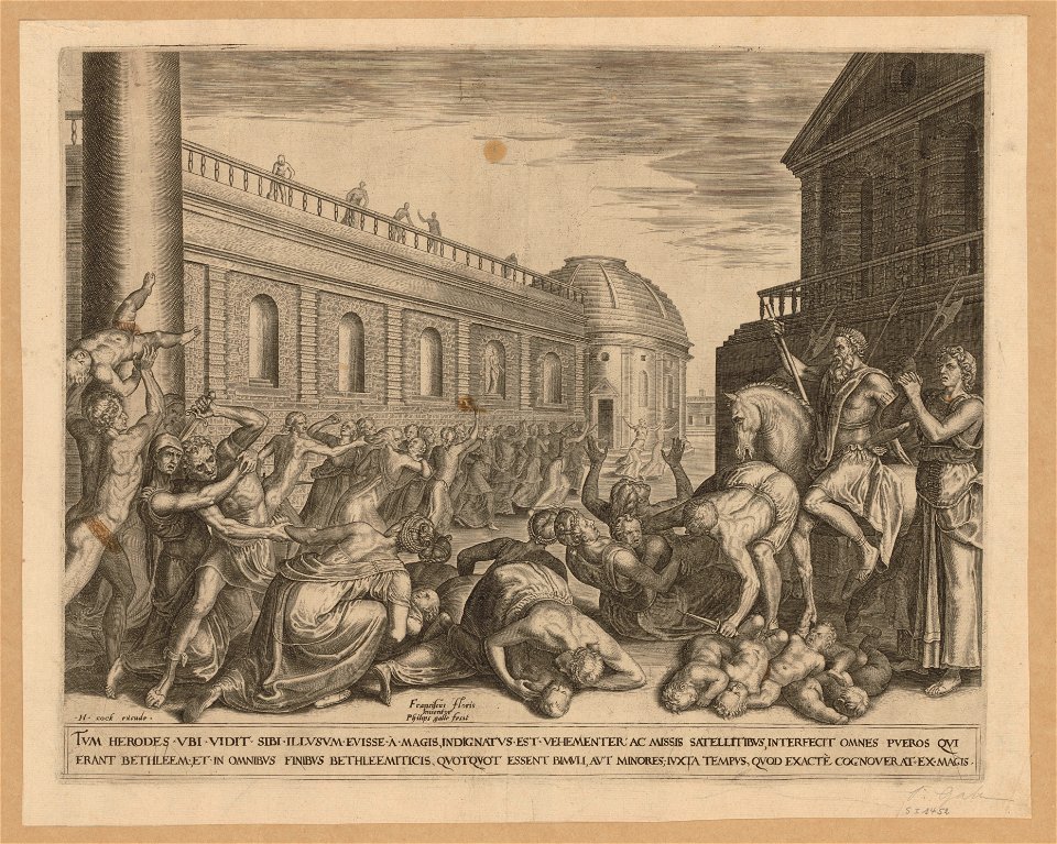 The Massacre of The Innocents s.d print by Frans Floris I, S.I 1452, Prints Department, Royal Library of Belgium