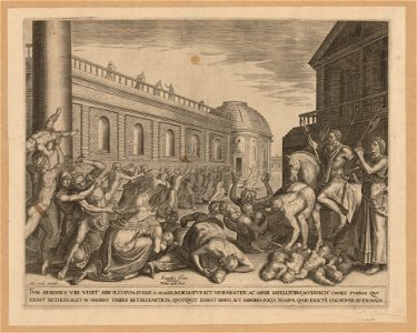 The Massacre of The Innocents s.d print by Frans Floris I, S.I 1452, Prints Department, Royal Library of Belgium