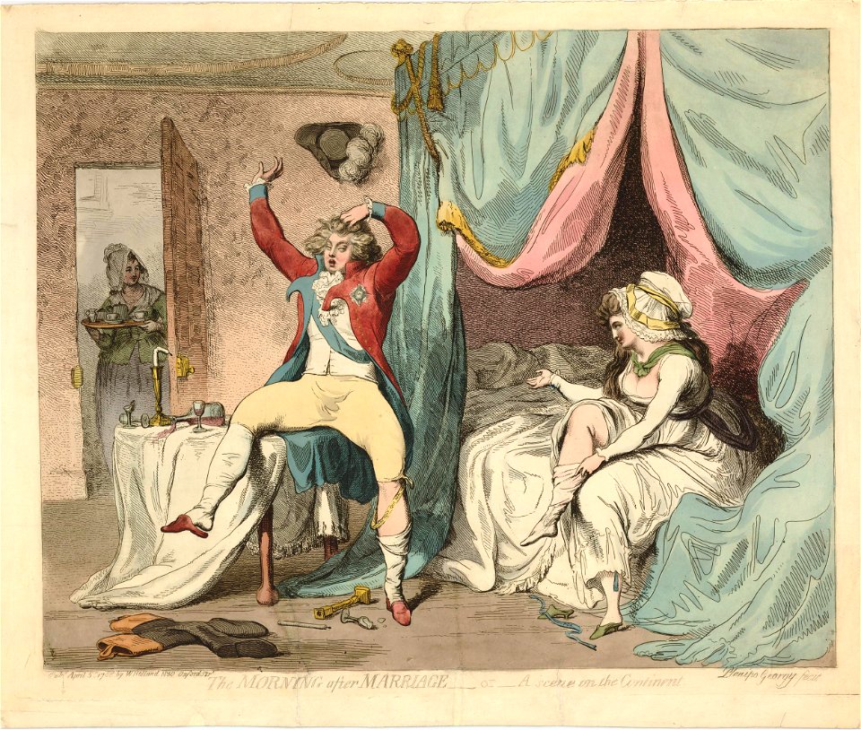 The Morning after Marriage-or- A scene on the Continent. (BM 1868,0808.5709)