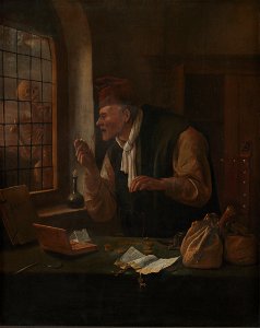 The Miser by Jan Steen Statens Museum for Kunst KMSsp585
