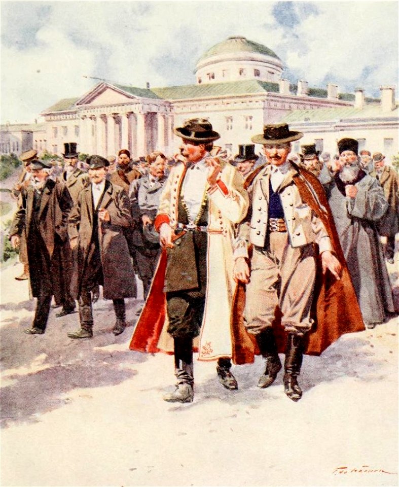 The members leaving the Dooma, c. 1913