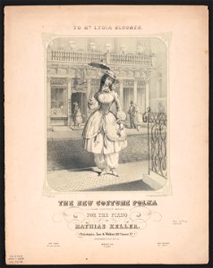 The new costume polka composed for the piano by Mathias Keller - J. Queen delt. ; P.S. Duval's Steam lith. Press Philada. LCCN2014649350