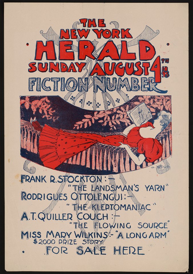 The New York Sunday Herald, August 4th 1895, fiction number LCCN2015646107