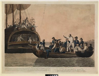 The Mutineers turning Lieut Bligh and part of the Officers and Crew adrift from His Majesty's Ship the Bounty ( 29 April 1789) RMG PY9205