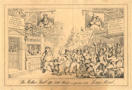 The Mother Red-Cap Public House, in opposition to the King's Head (King George IV; Caroline Amelia Elizabeth of Brunswick) by George Humphrey