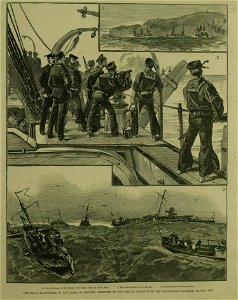 The naval manoeuvres on the coast of Ireland - ILN 1888. Free illustration for personal and commercial use.