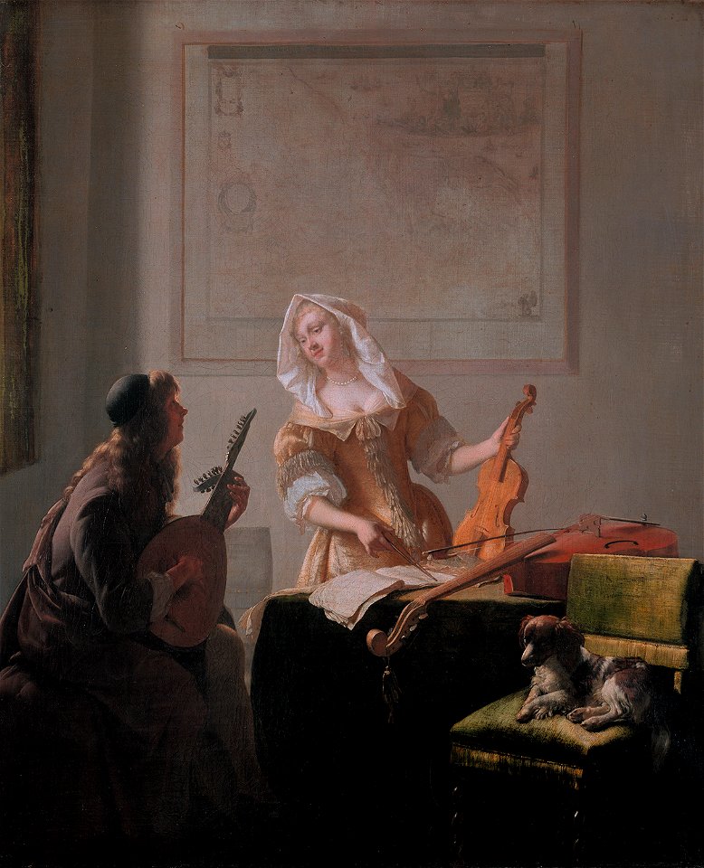 The music lesson, by Jacob Ochtervelt