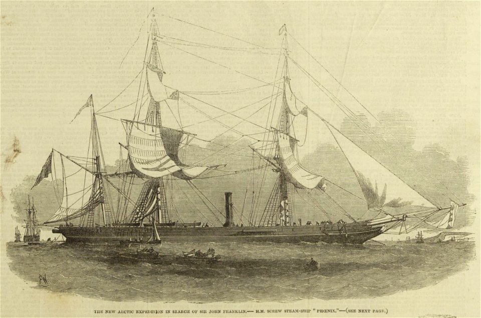 The New Arctic Expedition in Search of Sir John Franklin, HM Screw Steam-Ship Phoenix - ILN 1853