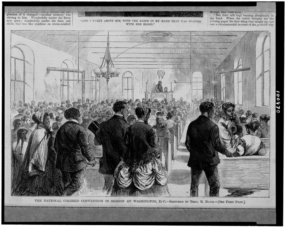 The National Colored Convention in session at Washington, D.C. - sketched by Theo. R. Davis. LCCN90715756