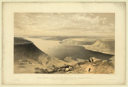 The north side of the harbour of Sebastopol - from the top of the harbour, 22nd June 1855 - W. Simpson del. ; J. Needham, lith. ; Day & Son, Lithrs. to the Queen. LCCN2004679186. Free illustration for personal and commercial use.