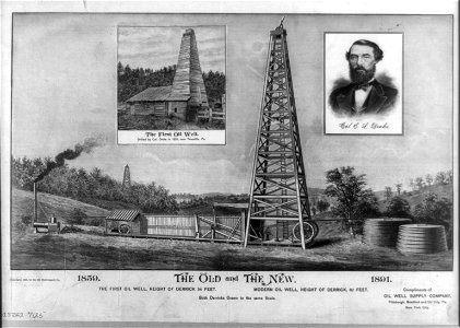 The old and the new., the first oil well..., modern oil well LCCN2003681704