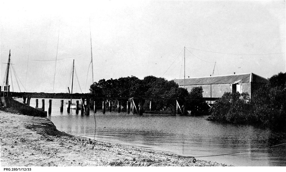 The old explosives depot at the North Arm, Port Adelaide, South Australia. State Library of South Australia, PRG-280-1-12-33