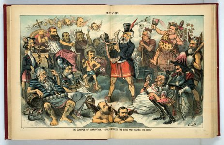 The olympus of corruption - Apollo strikes the lyre and charms the gods - Gillam. LCCN2011661834