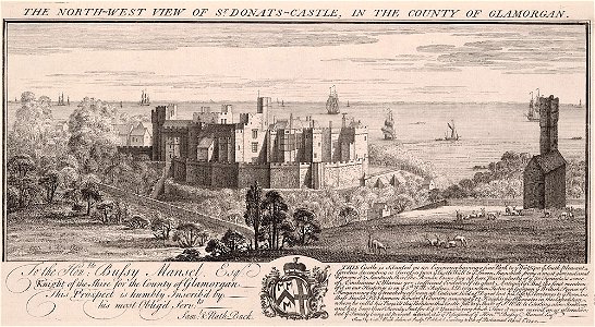 The north-west view of St. Donats castle, in the county of Glamorgan