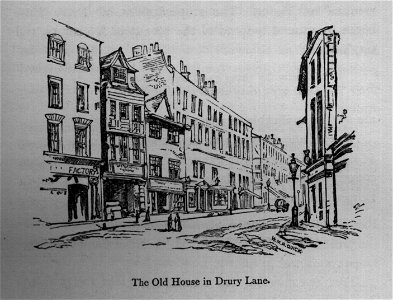 The Old House in Drury Lane - Walks in London, Augustus Hare, 1878. Free illustration for personal and commercial use.