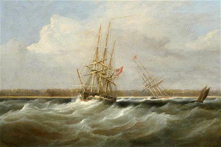 The opium clipper 'Sylph' salvaged by the sloop 'Clive', 1835 BHC3649