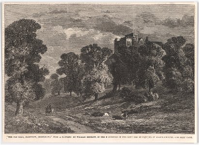 The Old Hall, Hardwick, Derbyshire, from the Illustrated London News MET DP861606. Free illustration for personal and commercial use.