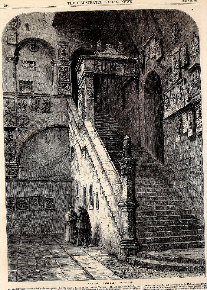 The Old Bargello, Florence - ILN 1861