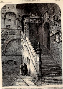 The Old Bargello, Florence - ILN 1861. Free illustration for personal and commercial use.