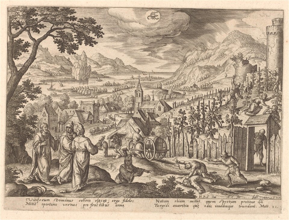 The parable of the unjust husbandmen 1585 print by Hans Bol, S.IV 2264, Prints Department, Royal Library of Belgium