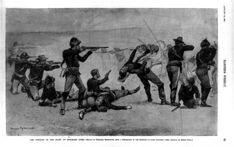 The opening of the fight at Wounded Knee LCCN97510866