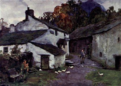 The Old Post Office, Loweswater - The English Lakes - A. Heaton Cooper. Free illustration for personal and commercial use.