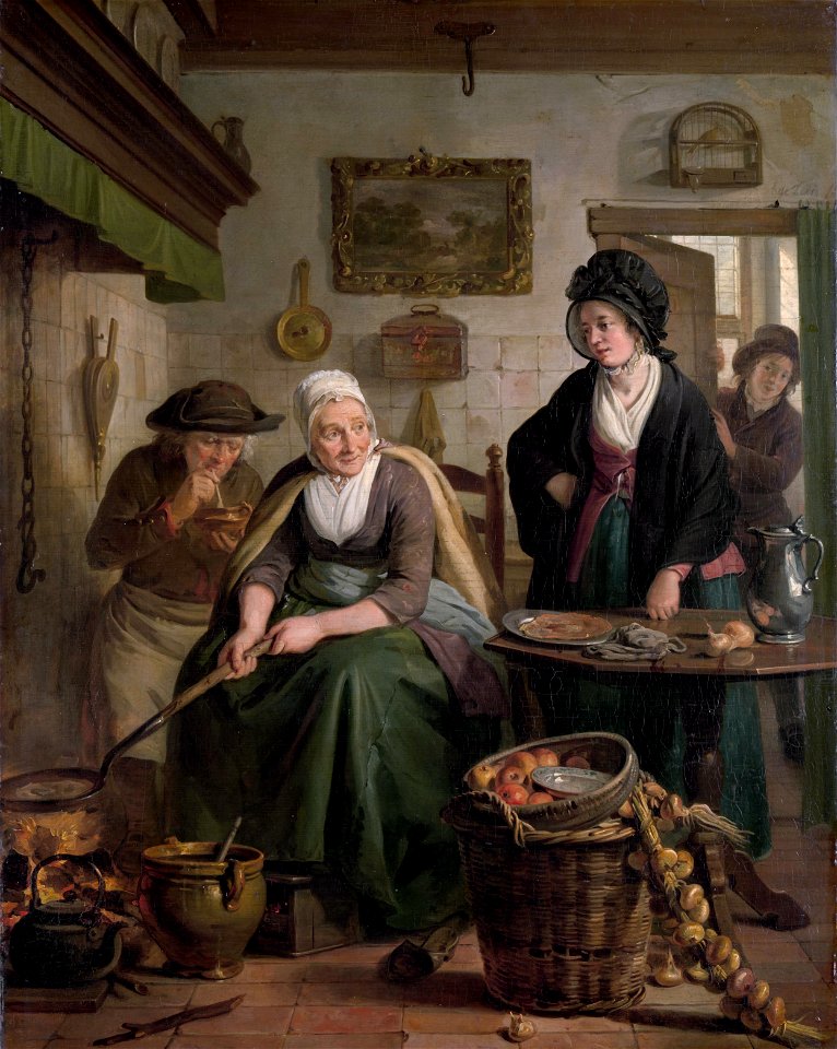 The pancake-cook, by Adriaan de Lelie