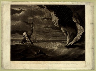 The perilous situation of Major Mony (i.e. Money), when he fell into the sea with his balloon on the 23rd of July, 1785, off the coast of Yarmouth ... LCCN2003673015