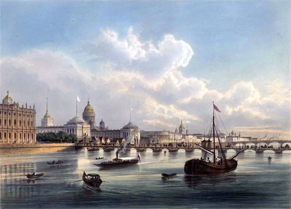 The Palace bridge in the 19th century