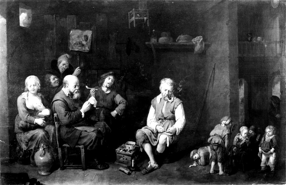 The Peasant Family by David Rijckaert (III) Staatliche Kunstsammlungen Dresden, Gemäldegalerie Alte Meister Gal.-Nr. 1094