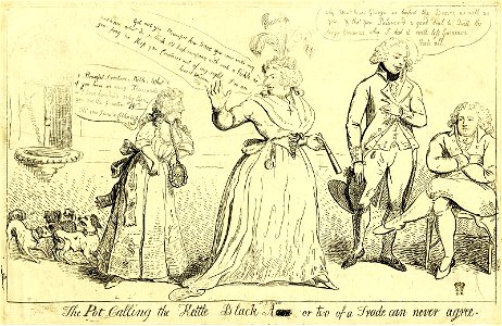 The pot calling the kettle black a (letters obliterated) or two of a trade can never agree (BM 1851,0901.421)