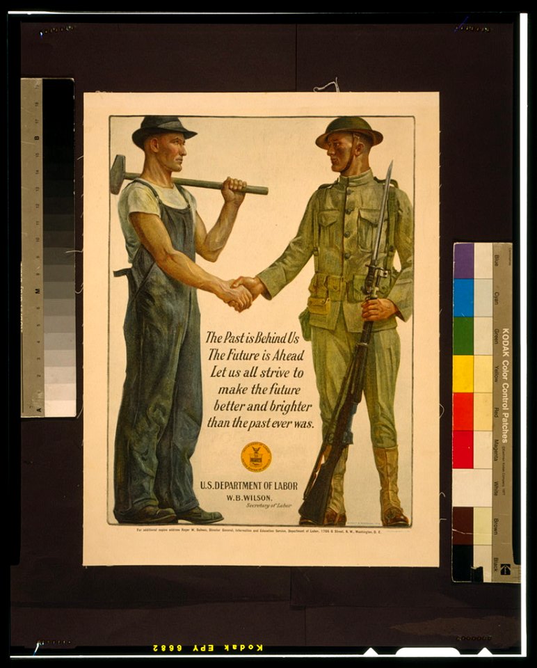 The past is behind us, the future is ahead. Let us all strive to make the future better and brighter than the past ever was - Gerrit A. Beneker 1918. LCCN91480056