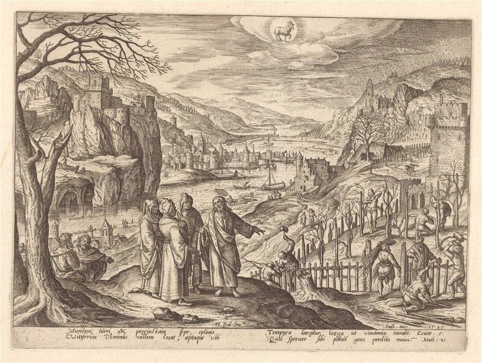 The Parable of the two sons and of the unjust husbandmen 1585 print by Hans Bol, S.IV 2257, Prints Department, Royal Library of Belgium