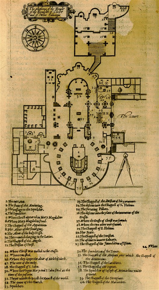 The platforme of the Temple of the Sepulcher of Christ and of Mont Calvary - Sandys George - 1615