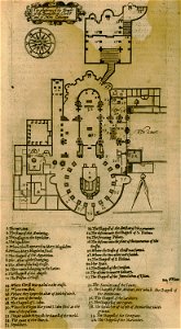 The platforme of the Temple of the Sepulcher of Christ and of Mont Calvary - Sandys George - 1615. Free illustration for personal and commercial use.