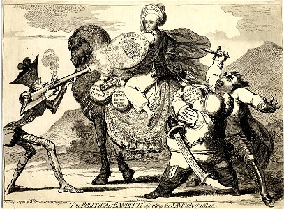 The political-banditti assailing the saviour of India. (BM 1868,0808.5531)