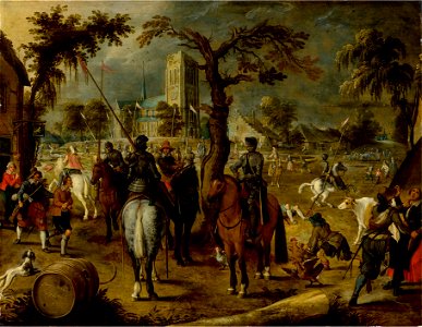 The plundering of the village of Wommelgem (by Sebastiaan Vrancx)